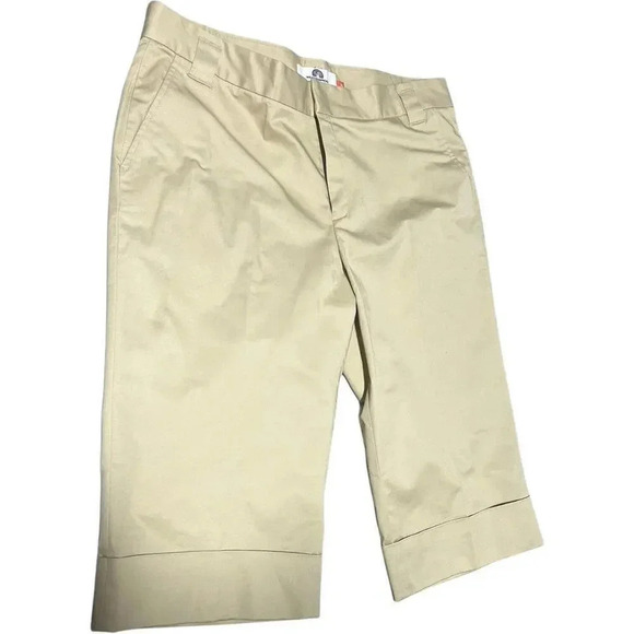 Women's Weatherproof Garment Company Cuffed Capri Khaki Chino Size 14 - Picture 2 of 8